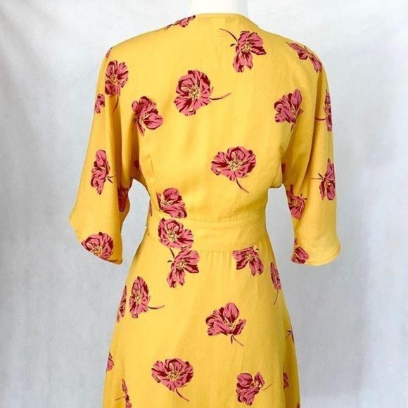 Forever 21 Deep V-Neck Marigold & Peonies Dress - Picture 9 of 13